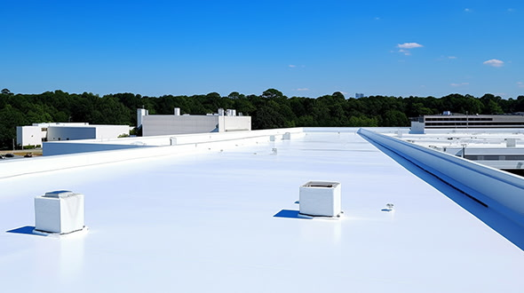 flat white commercial building roof