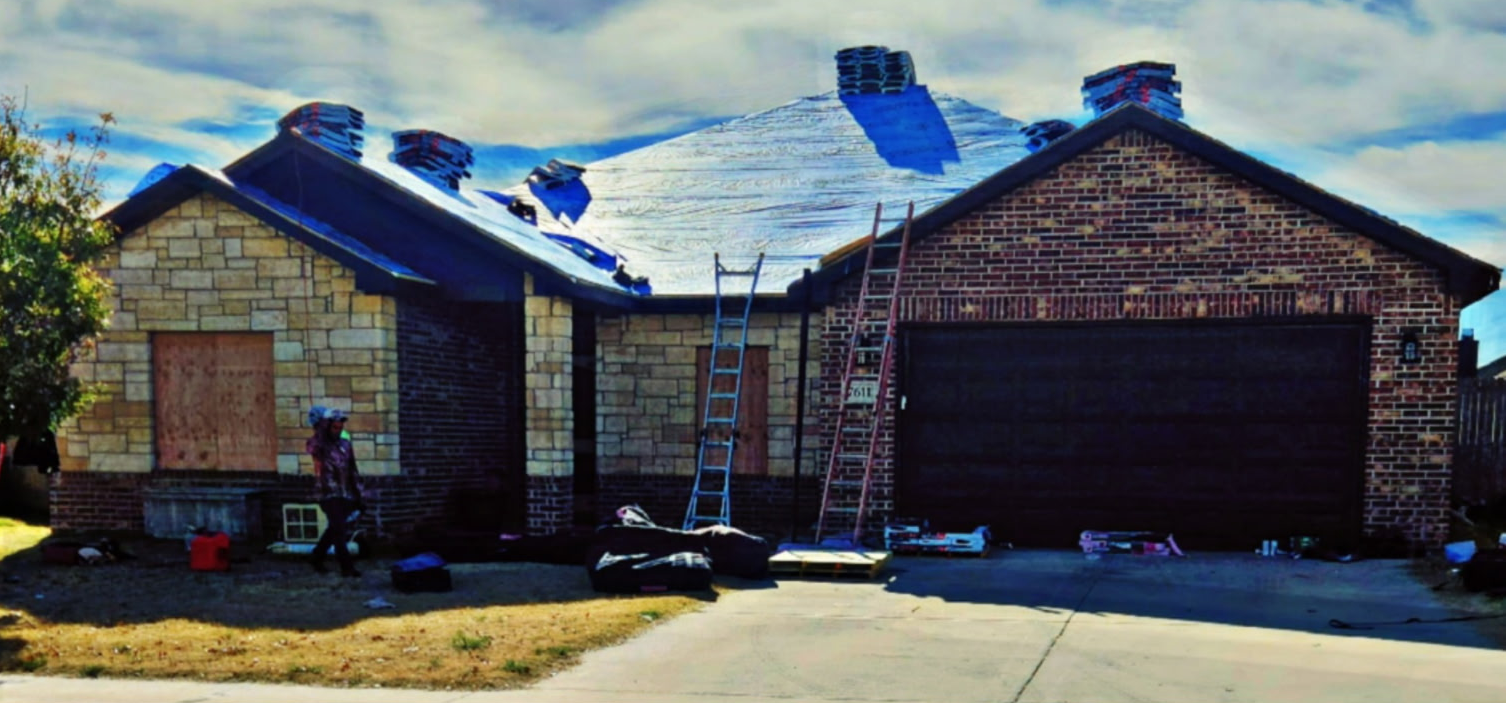 residential roof under repair